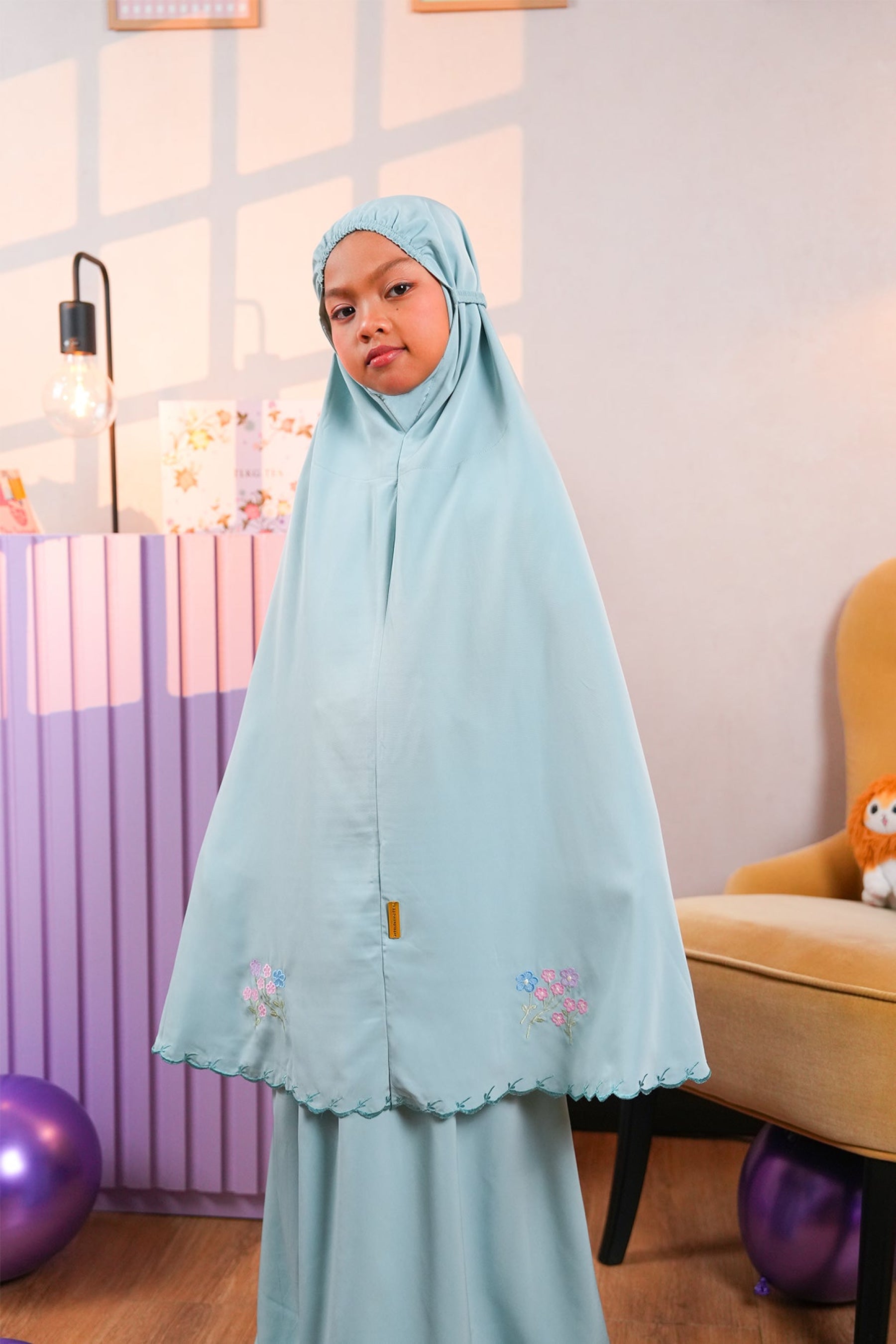 Little Lunara in Mint Prayer Wear