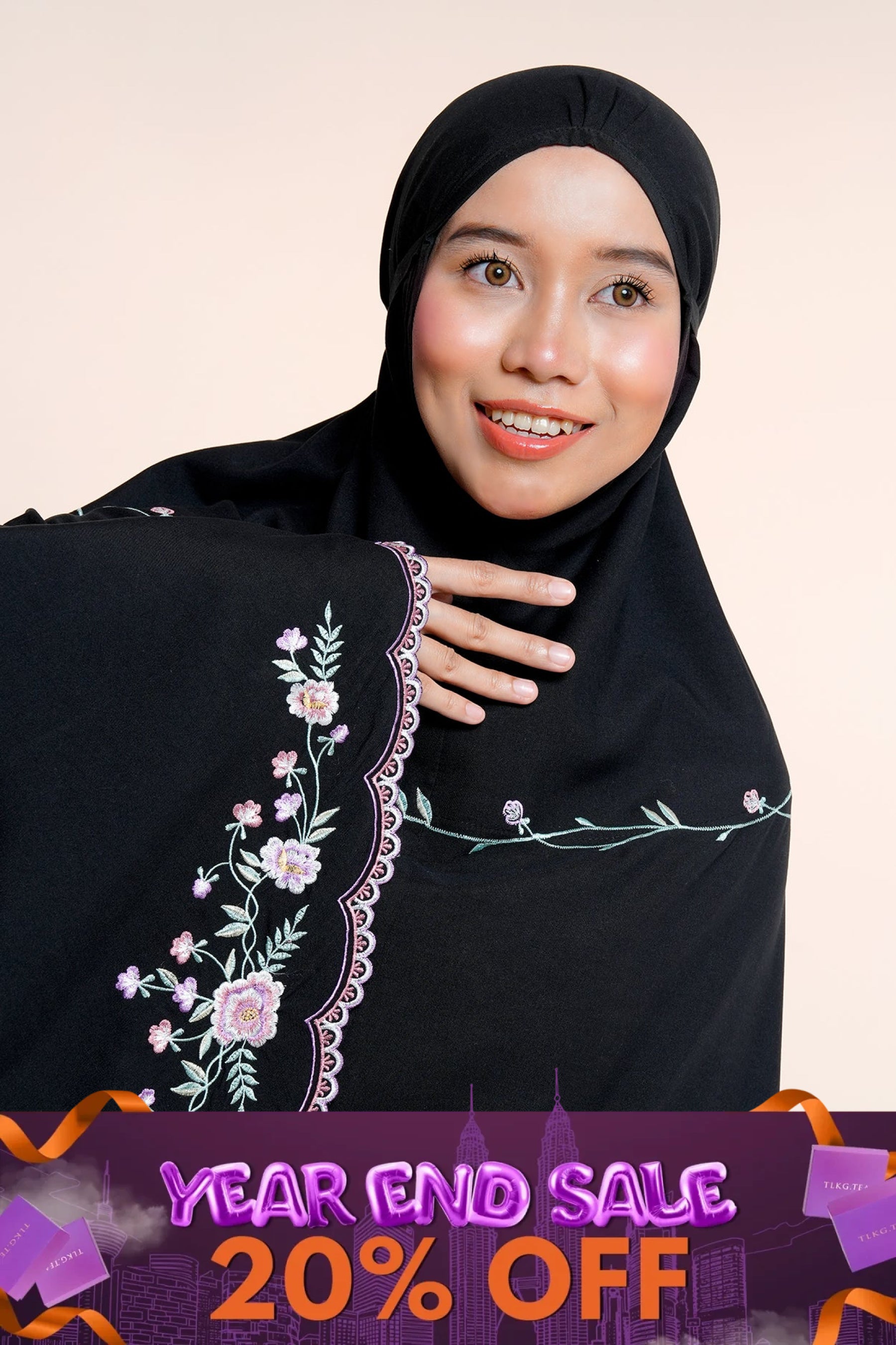 Leora in Black Prayer Wear