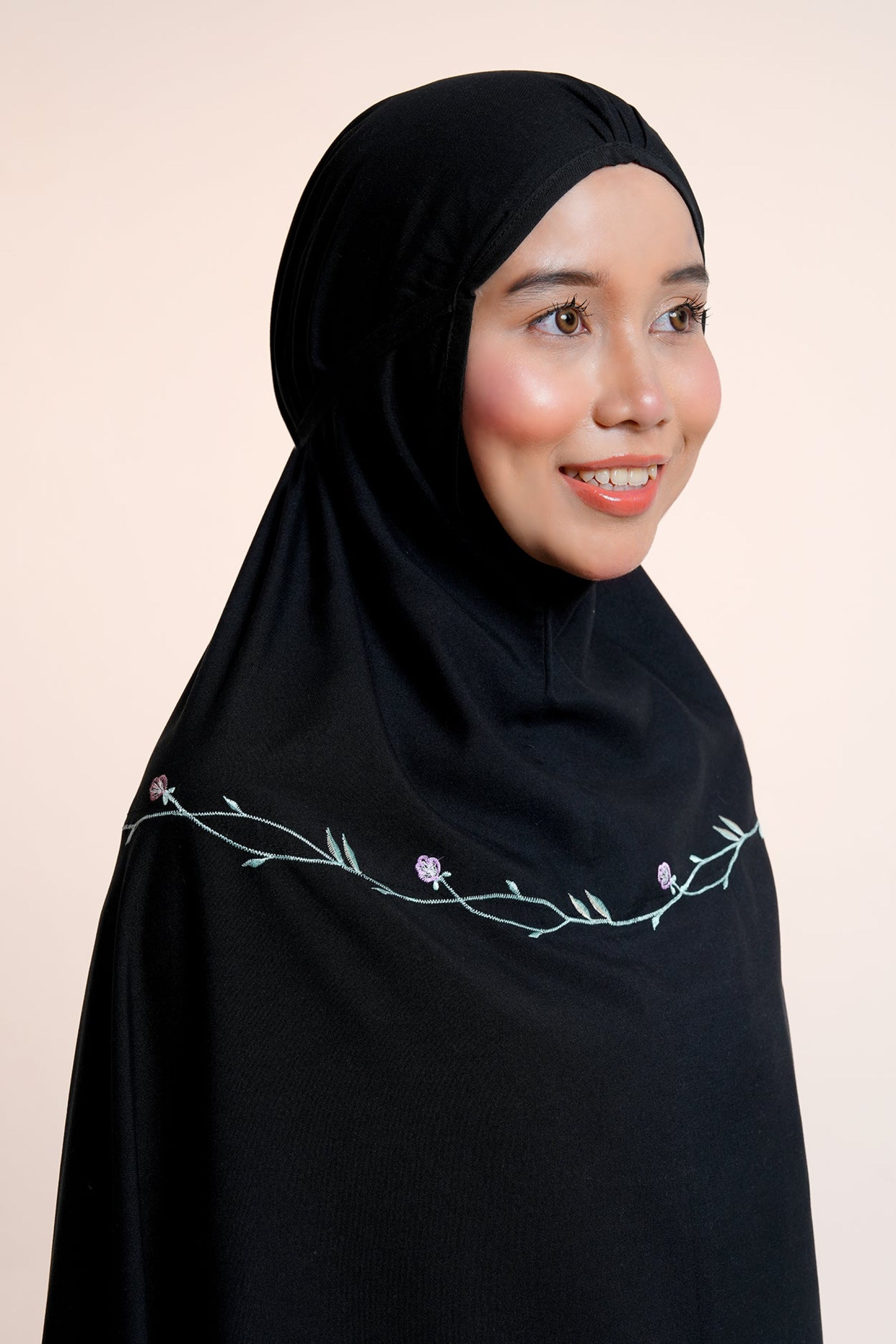 Leora in Black Prayer Wear