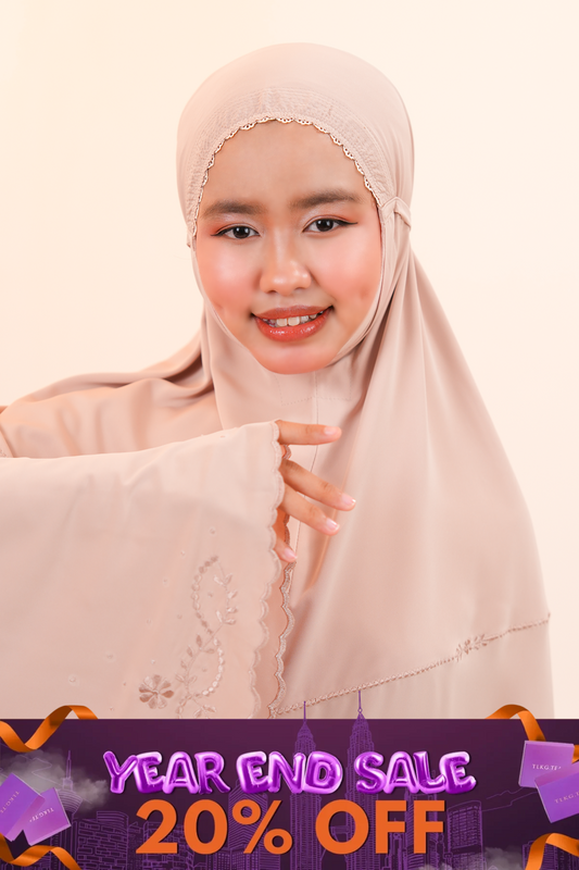 Medina Omra (Tweens) in Milk Tea Prayer Wear