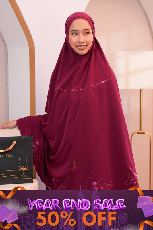 [As Is] Medina Omra Maxi Burgundy / 19.5 (Petite) Prayer Wear