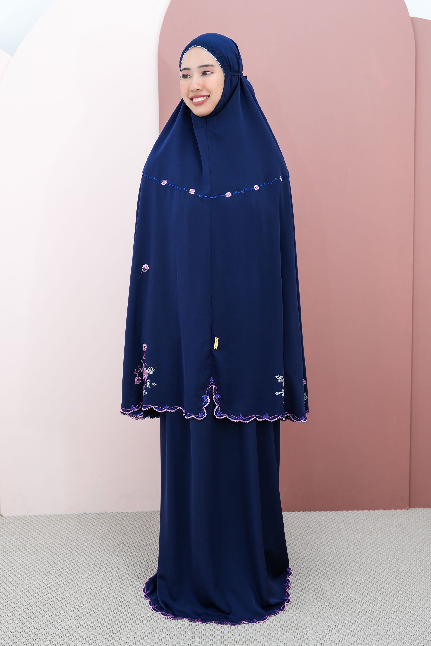 Nirmala In Navy Prayer Wear