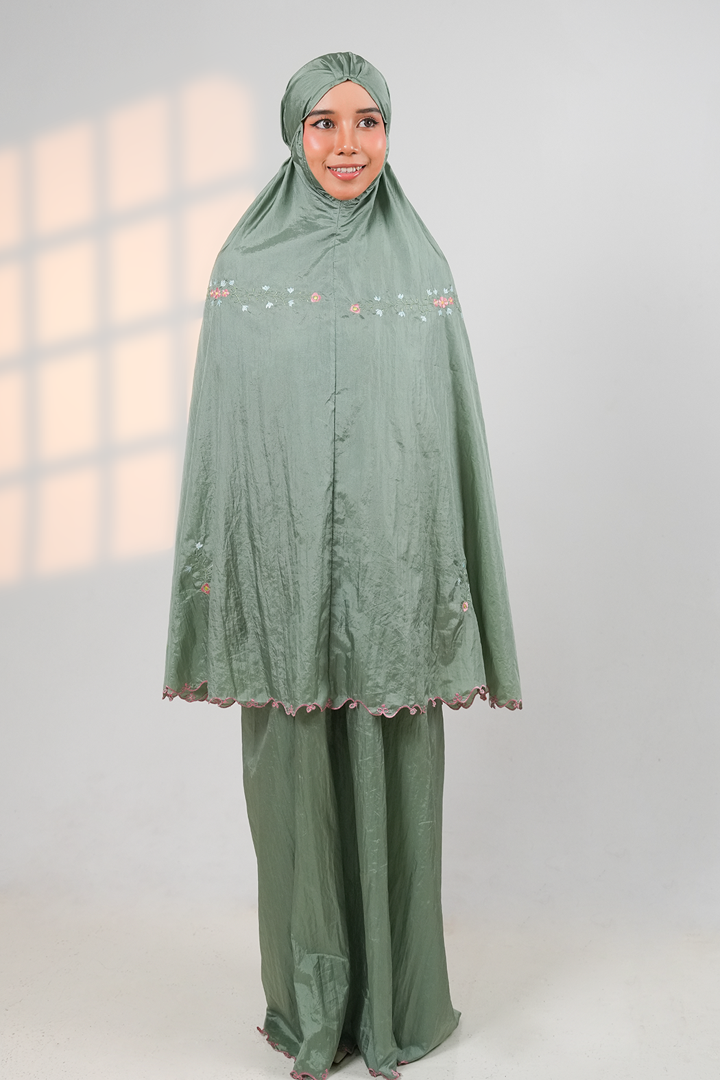 Peony Travel Telekung in Green