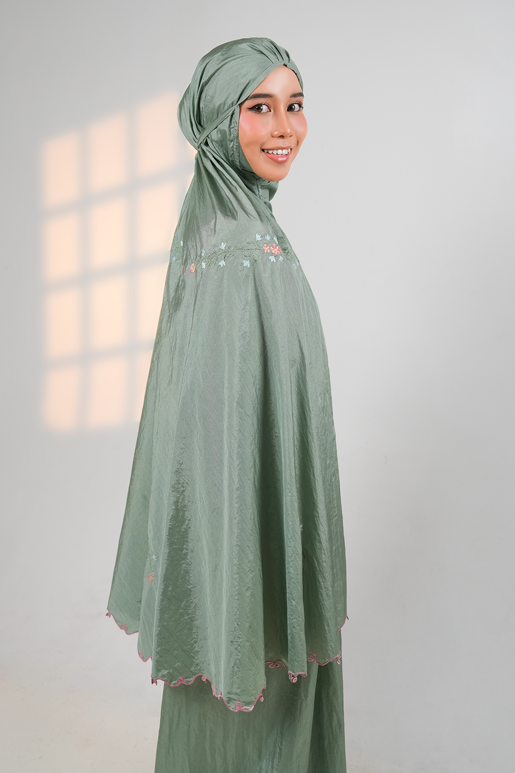 Peony Travel Telekung in Green