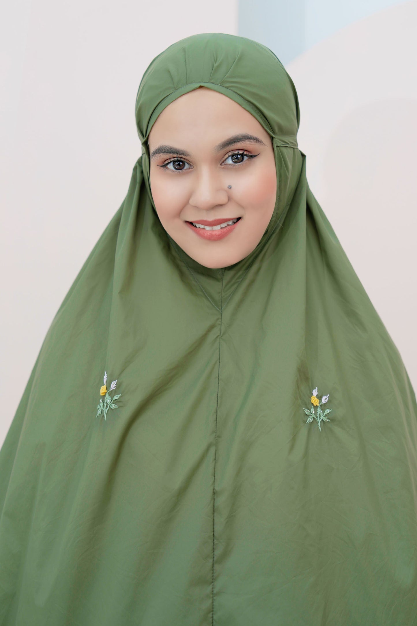 Pocketable Travel Telekung In Olive Prayer Wear