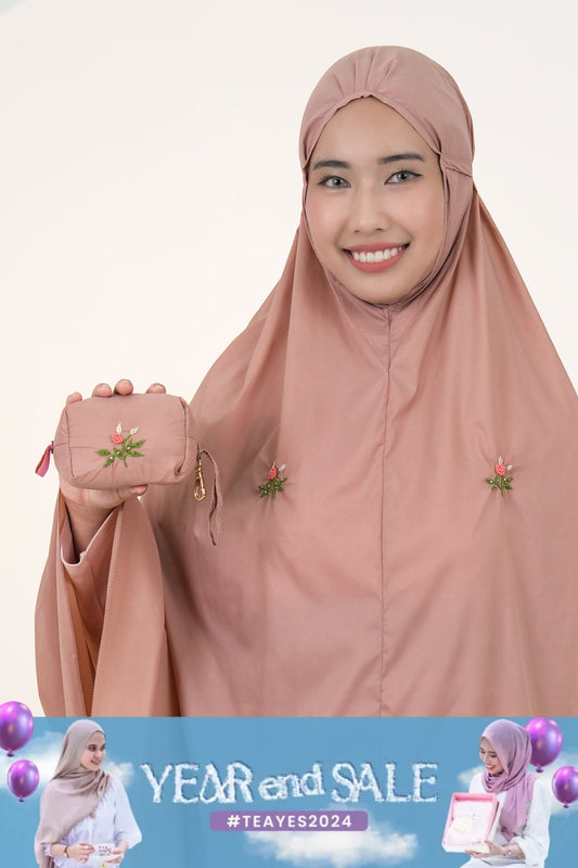 Pocketable Travel Telekung In Pecan Prayer Wear