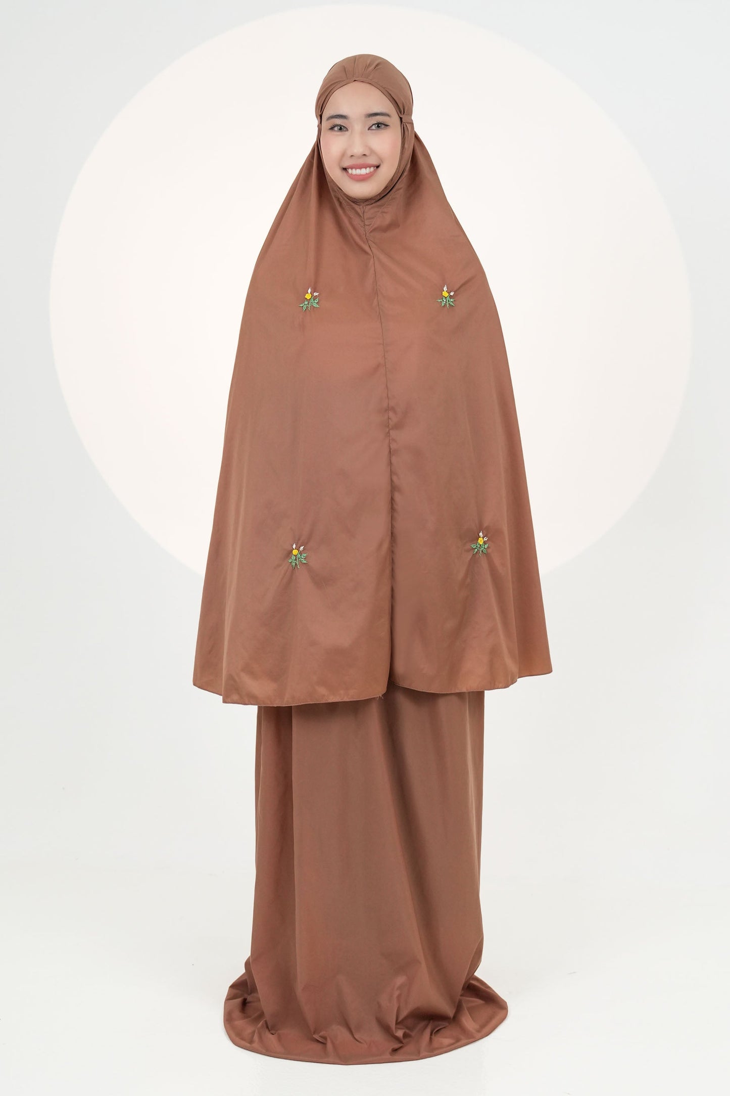 Pocketable Travel Telekung In Chocolate Prayer Wear