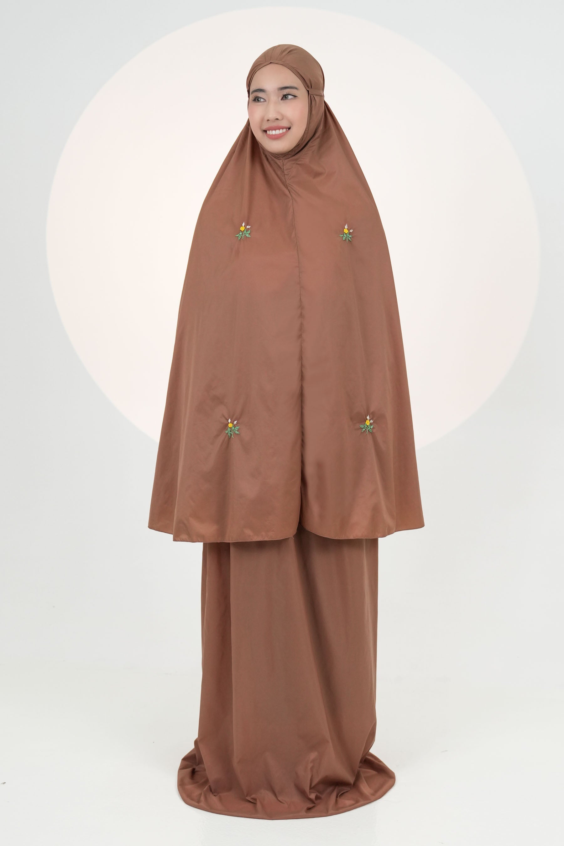 Pocketable Travel Telekung In Chocolate Prayer Wear