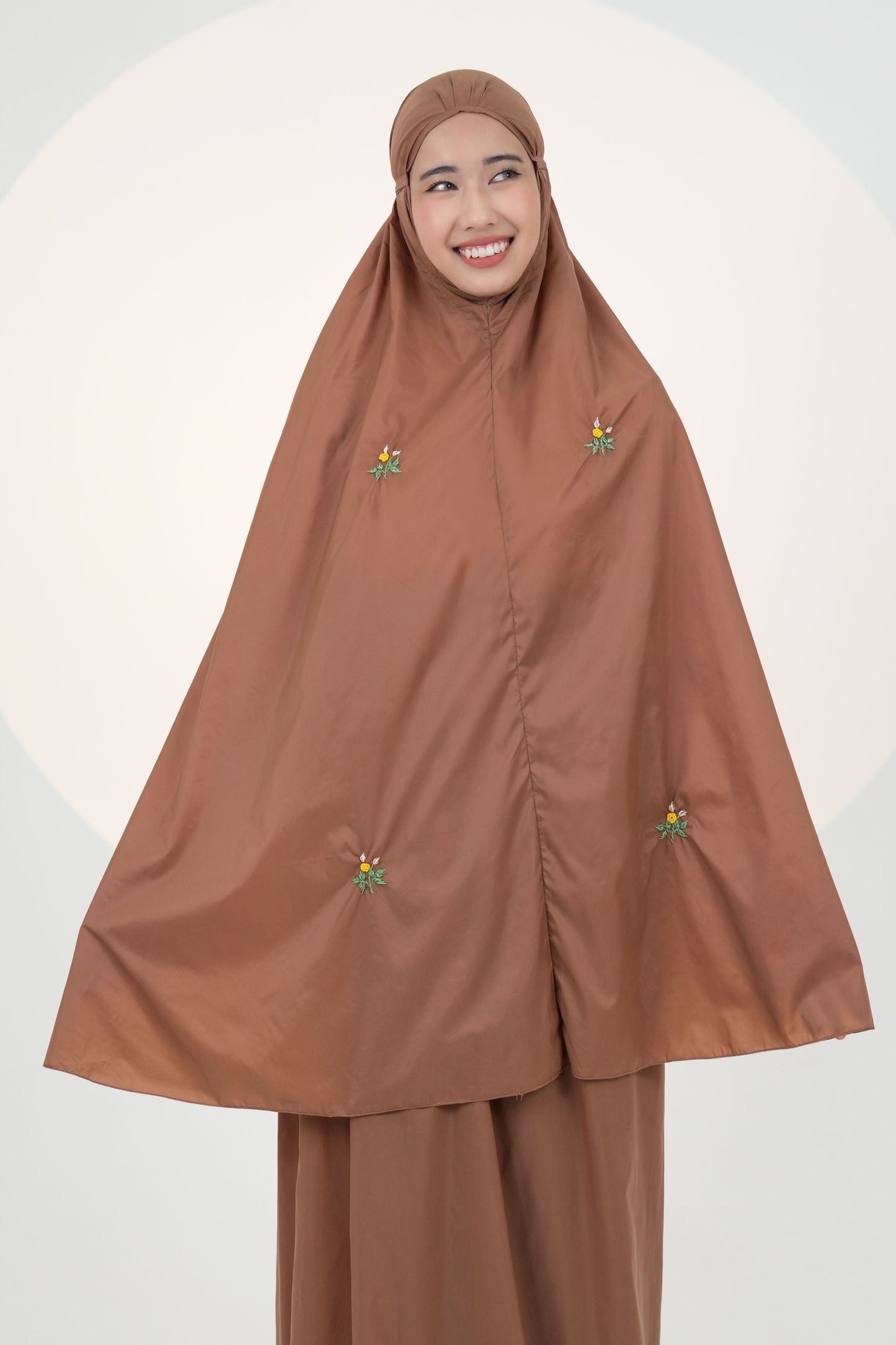 Pocketable Travel Telekung In Chocolate Prayer Wear