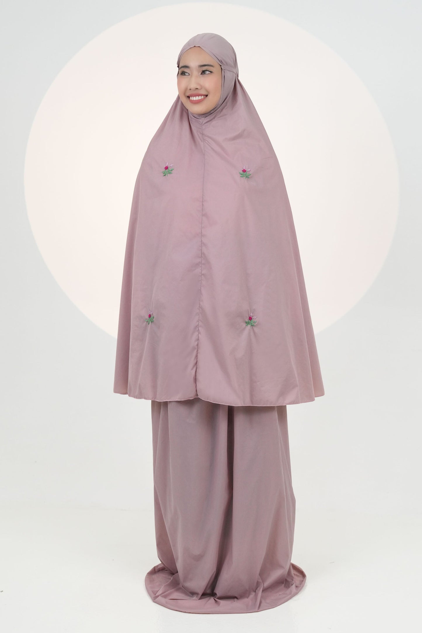 Pocketable Travel Telekung In Dusty Rose Prayer Wear