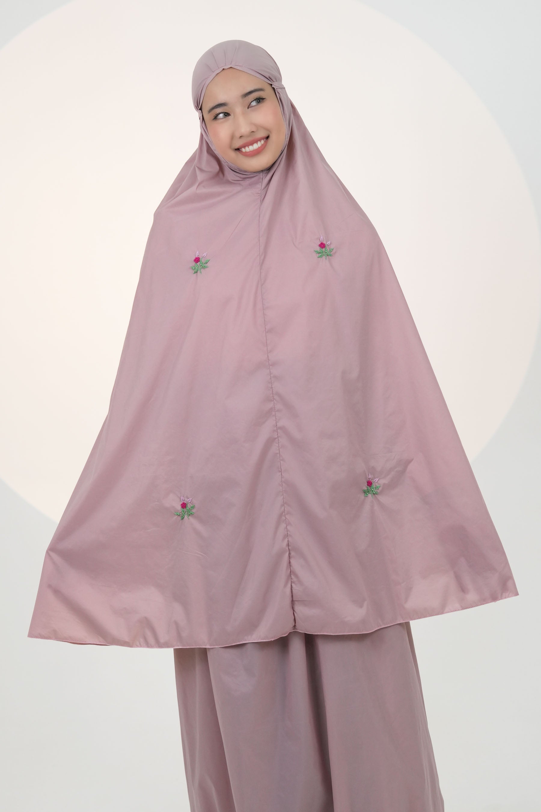 Pocketable Travel Telekung In Dusty Rose Prayer Wear