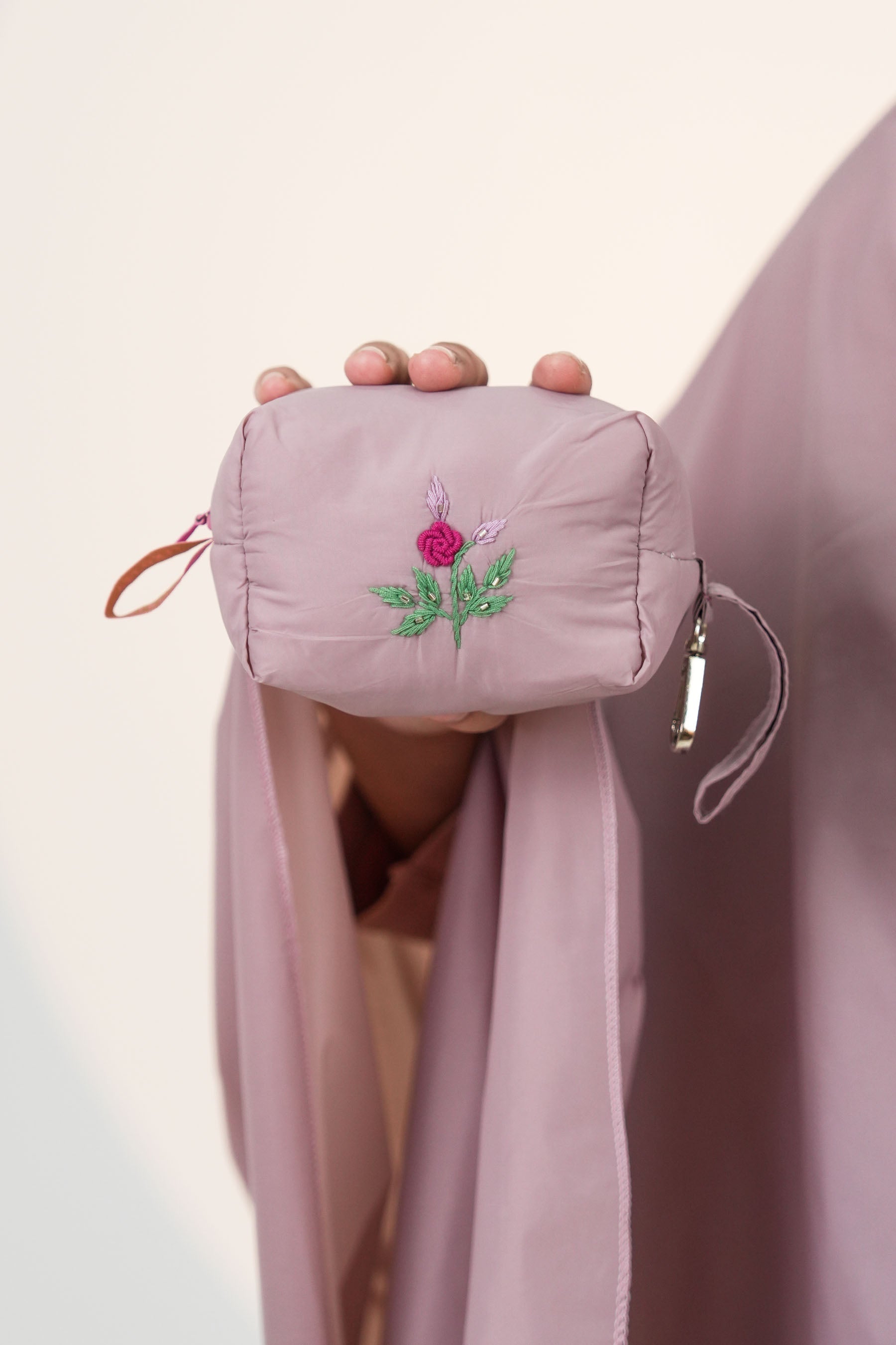 Pocketable Travel Telekung In Dusty Rose Prayer Wear