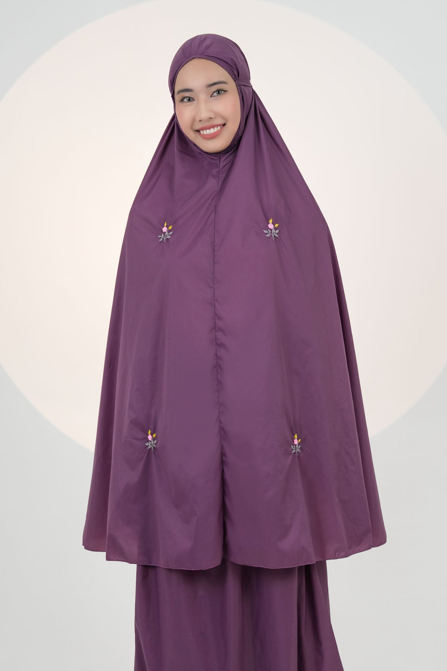 Pocketable Travel Telekung In Grape Prayer Wear