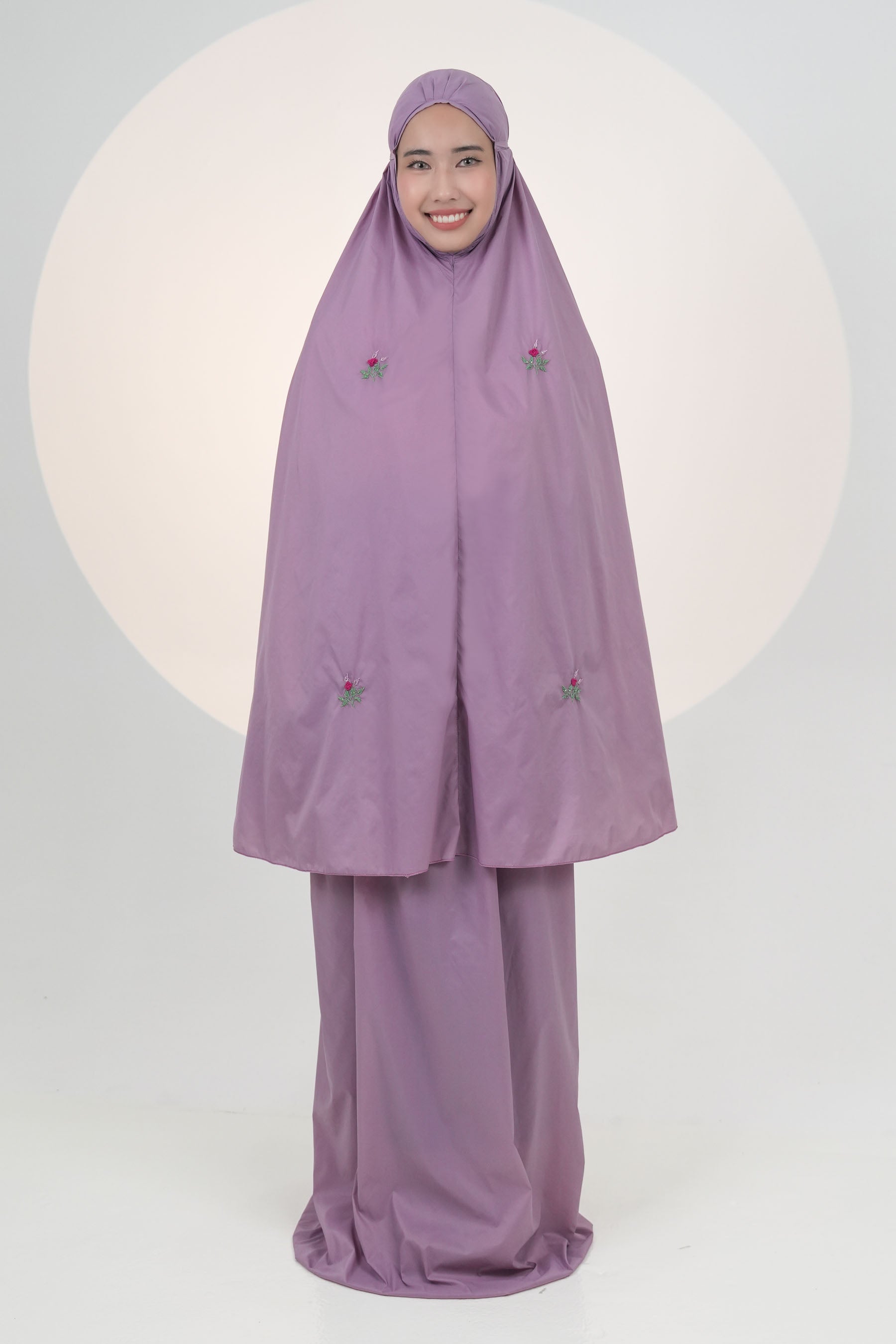 Pocketable Travel Telekung In Lavender Prayer Wear