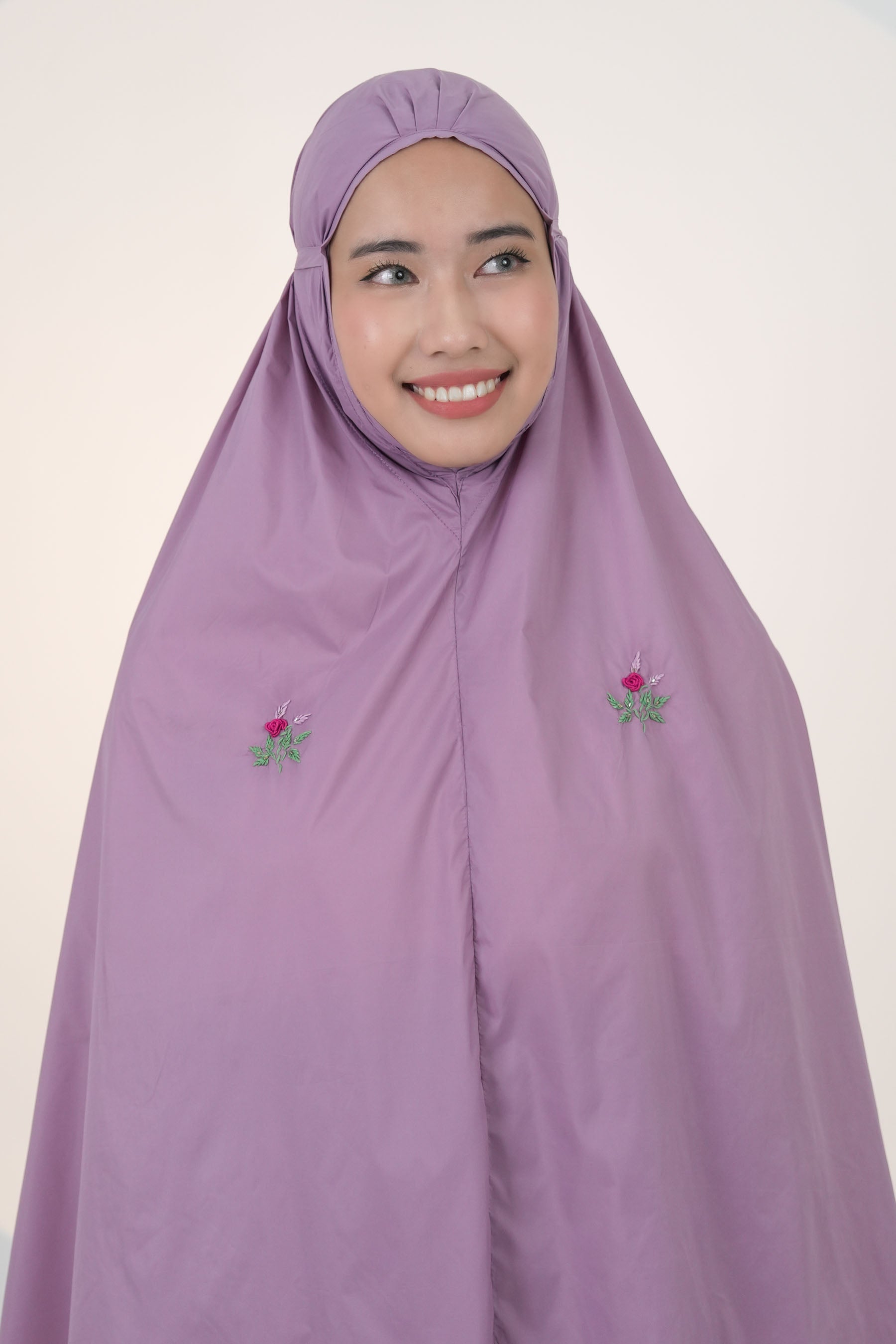 Pocketable Travel Telekung In Lavender Prayer Wear