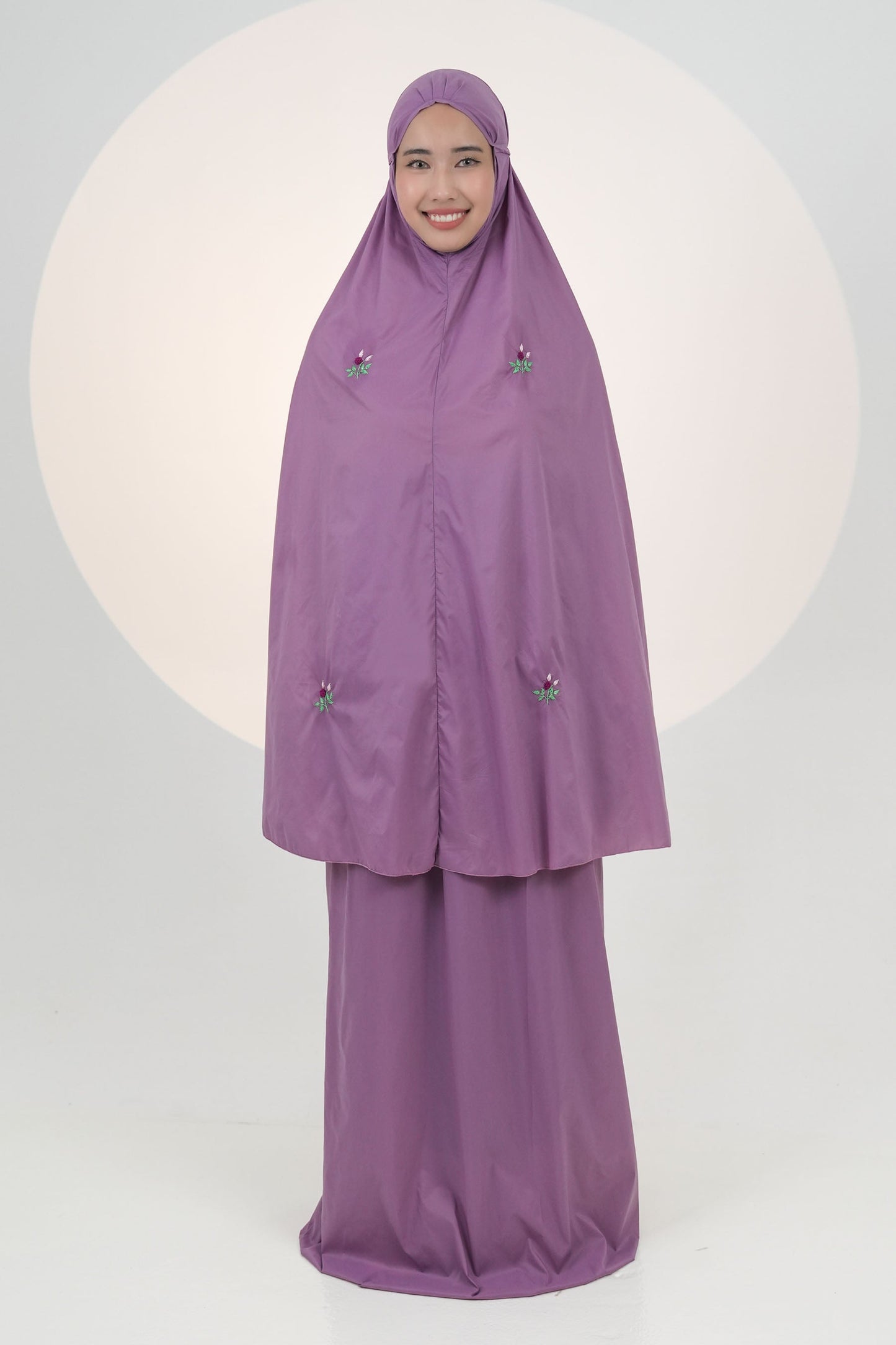 Pocketable Travel Telekung In Orchid Prayer Wear