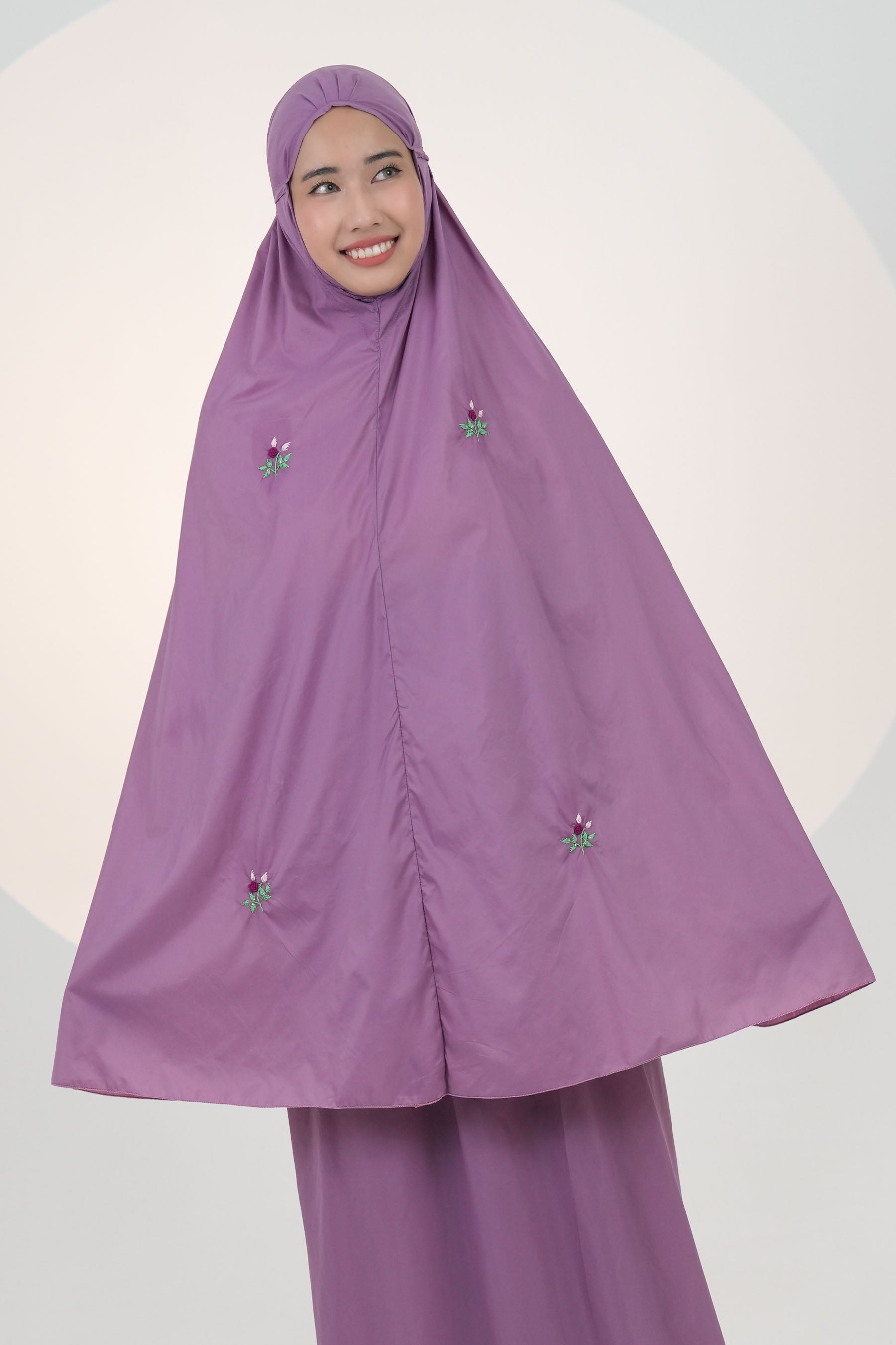 Pocketable Travel Telekung In Orchid Prayer Wear