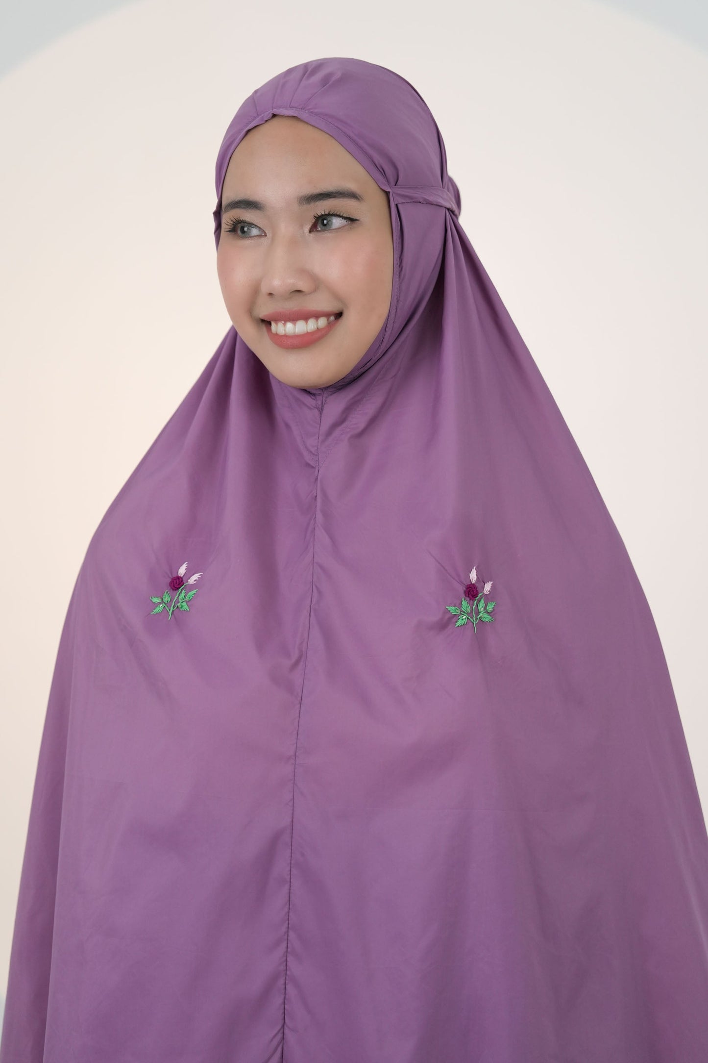 Pocketable Travel Telekung In Orchid Prayer Wear