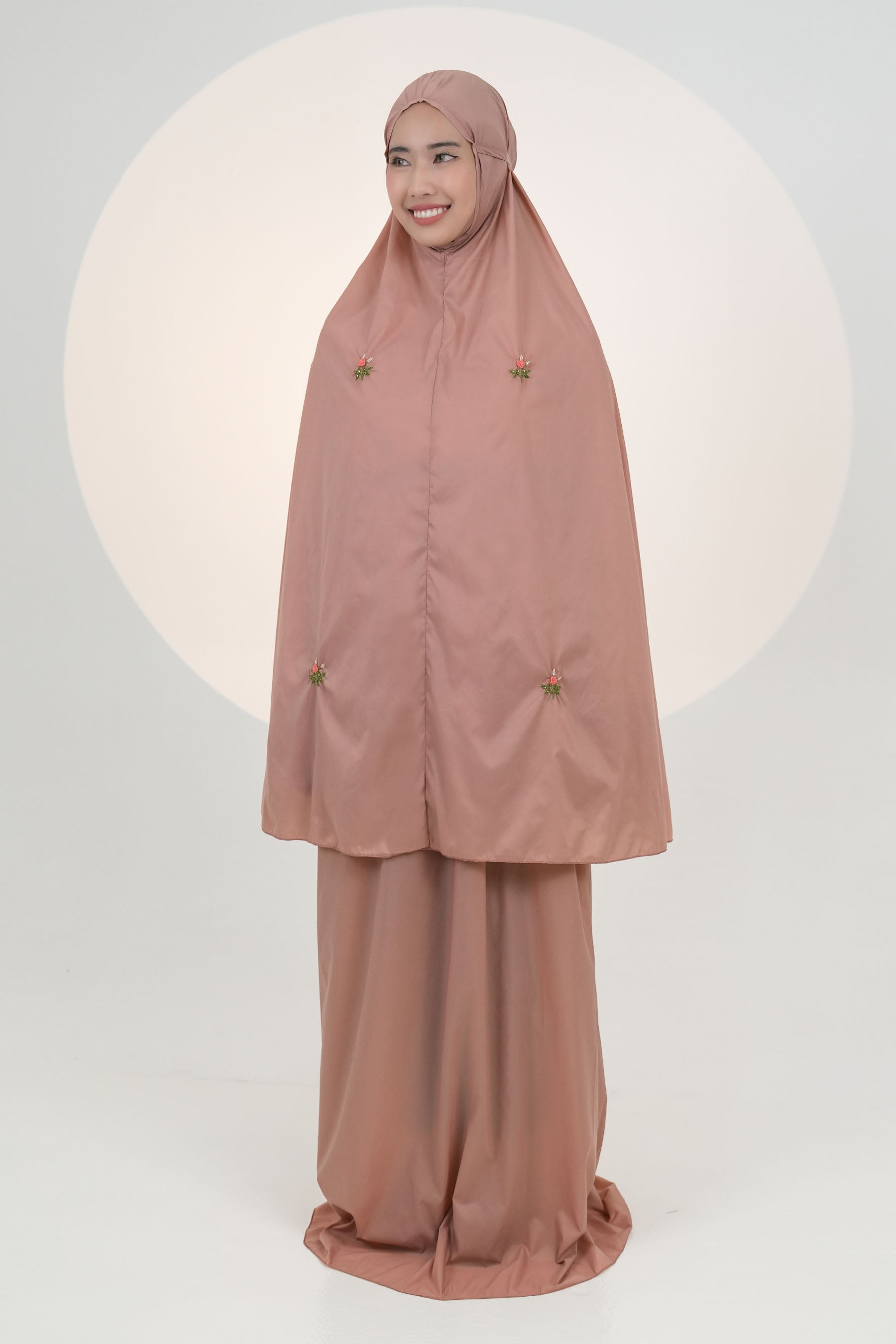 Pocketable Travel Telekung In Pecan Prayer Wear