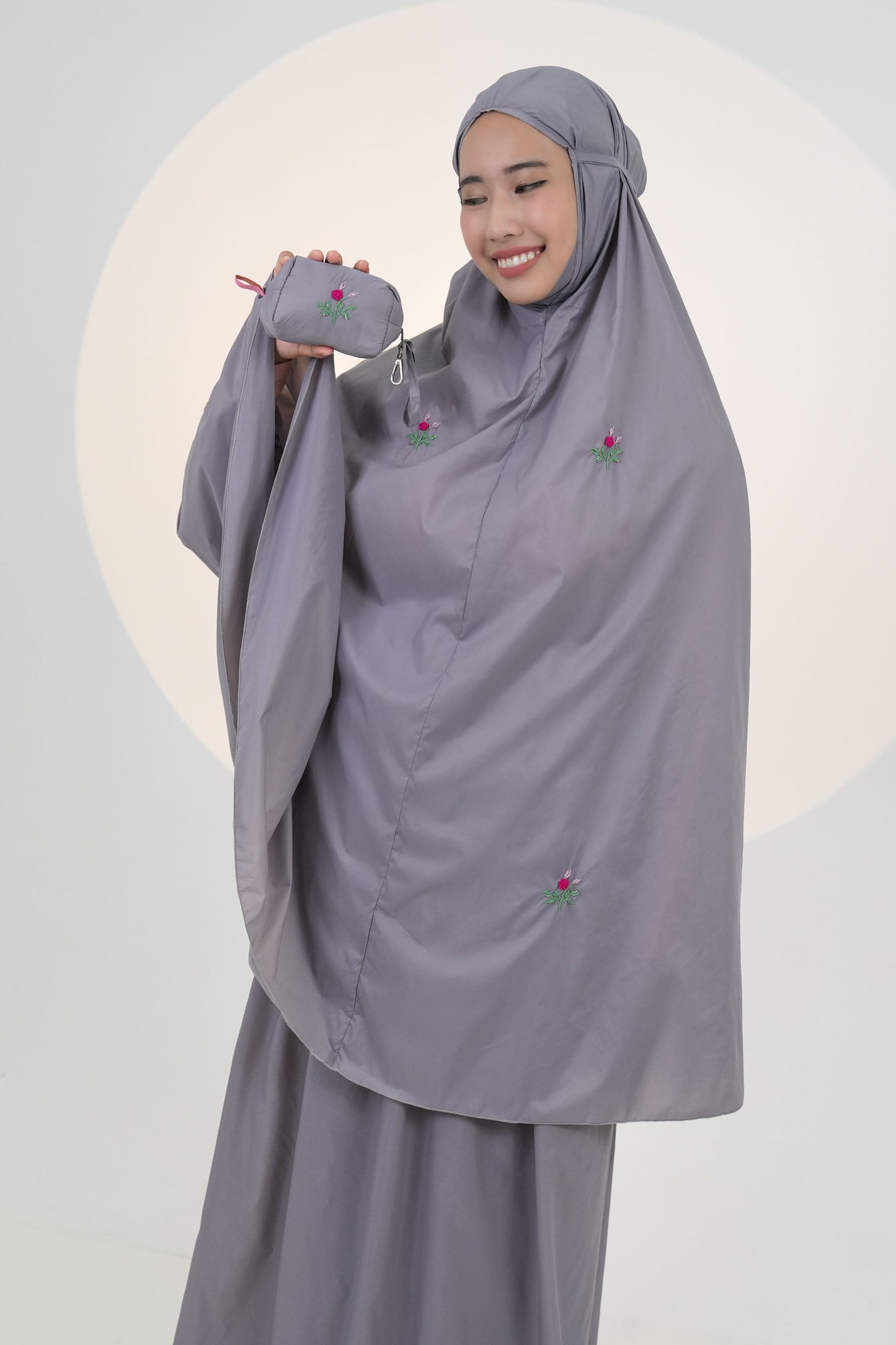 Pocketable Travel Telekung In Thistle Prayer Wear