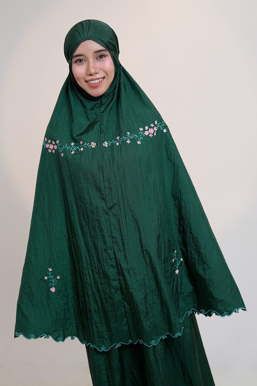 Peony Travel Telekung in Emerald Prayer Wear