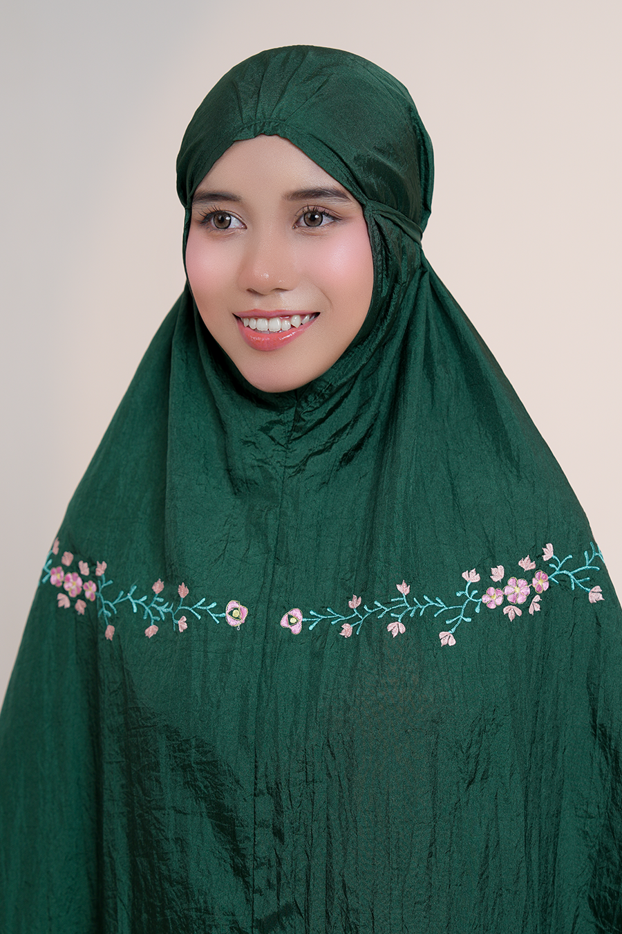 Peony Travel Telekung in Emerald Prayer Wear