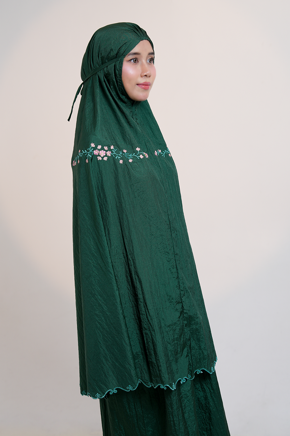 Peony Travel Telekung in Emerald Prayer Wear
