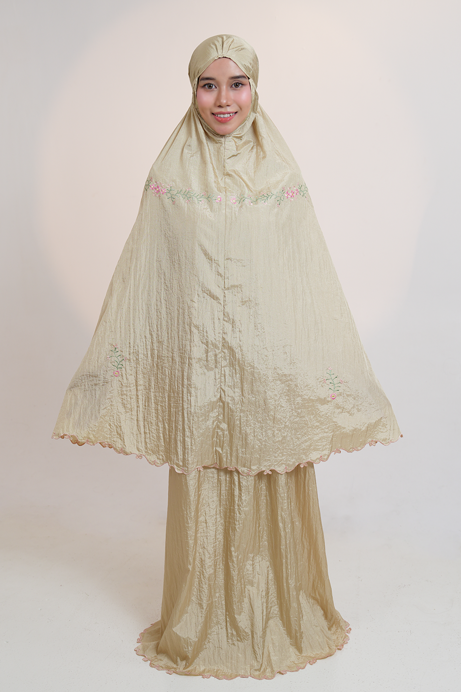 Peony Travel Telekung in Gold Prayer Wear