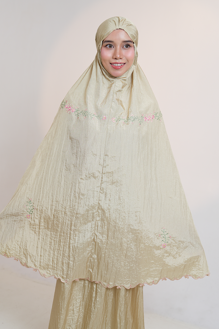 Peony Travel Telekung in Gold Prayer Wear