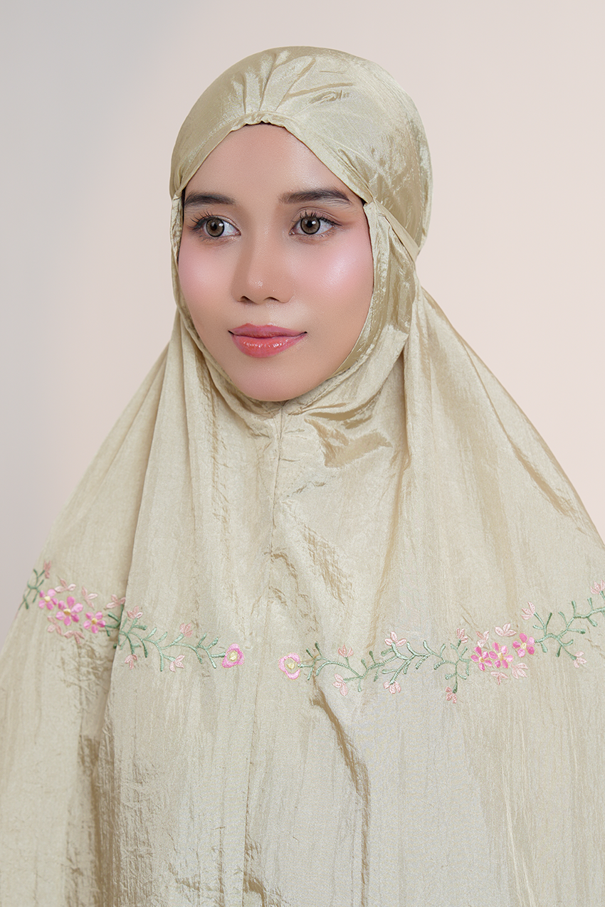 Peony Travel Telekung in Gold Prayer Wear