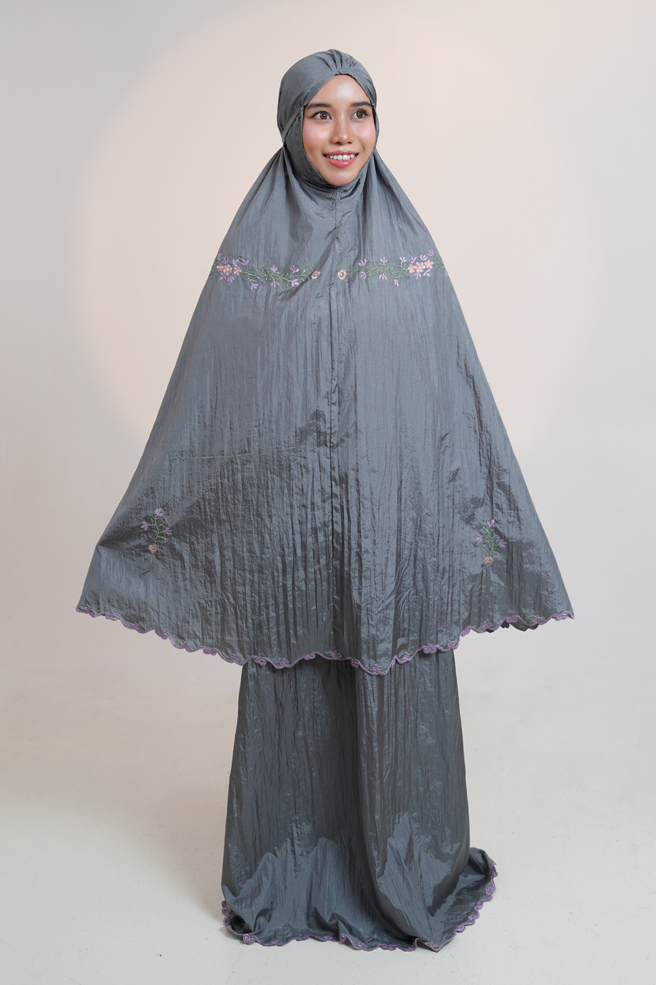 Peony Travel Telekung in Grey Prayer Wear