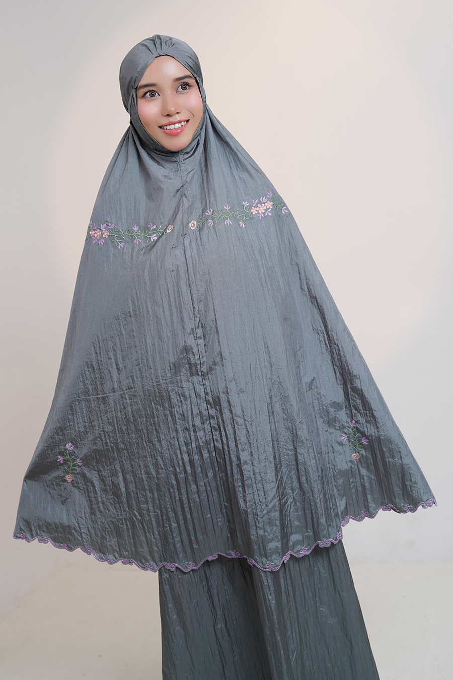 Peony Travel Telekung in Grey Prayer Wear
