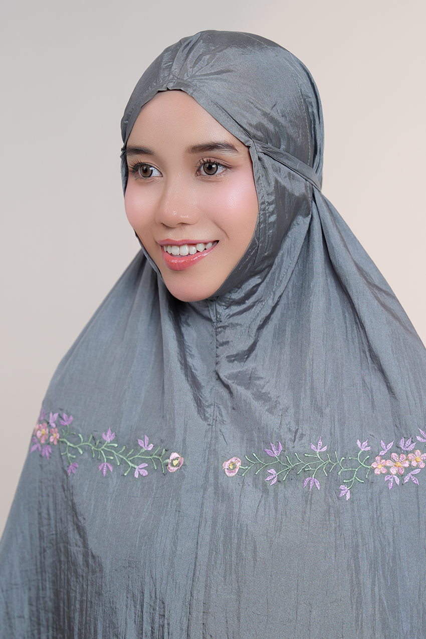 Peony Travel Telekung in Grey Prayer Wear
