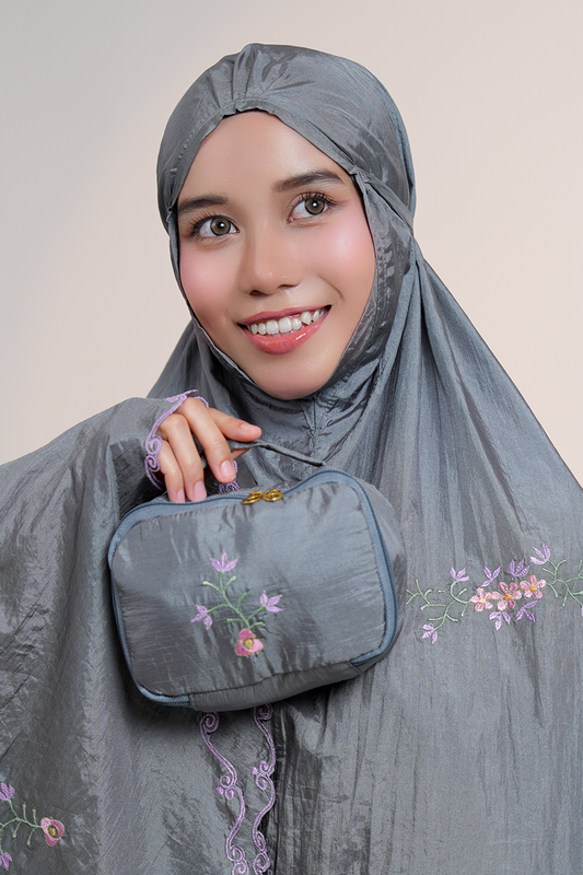Peony Travel Telekung in Grey Prayer Wear