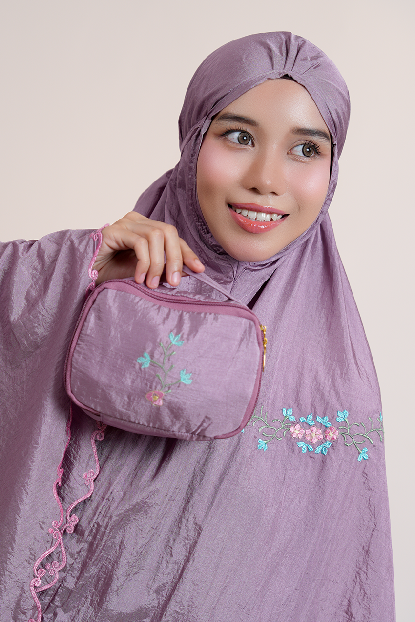 Peony Travel Telekung in Mauve Prayer Wear