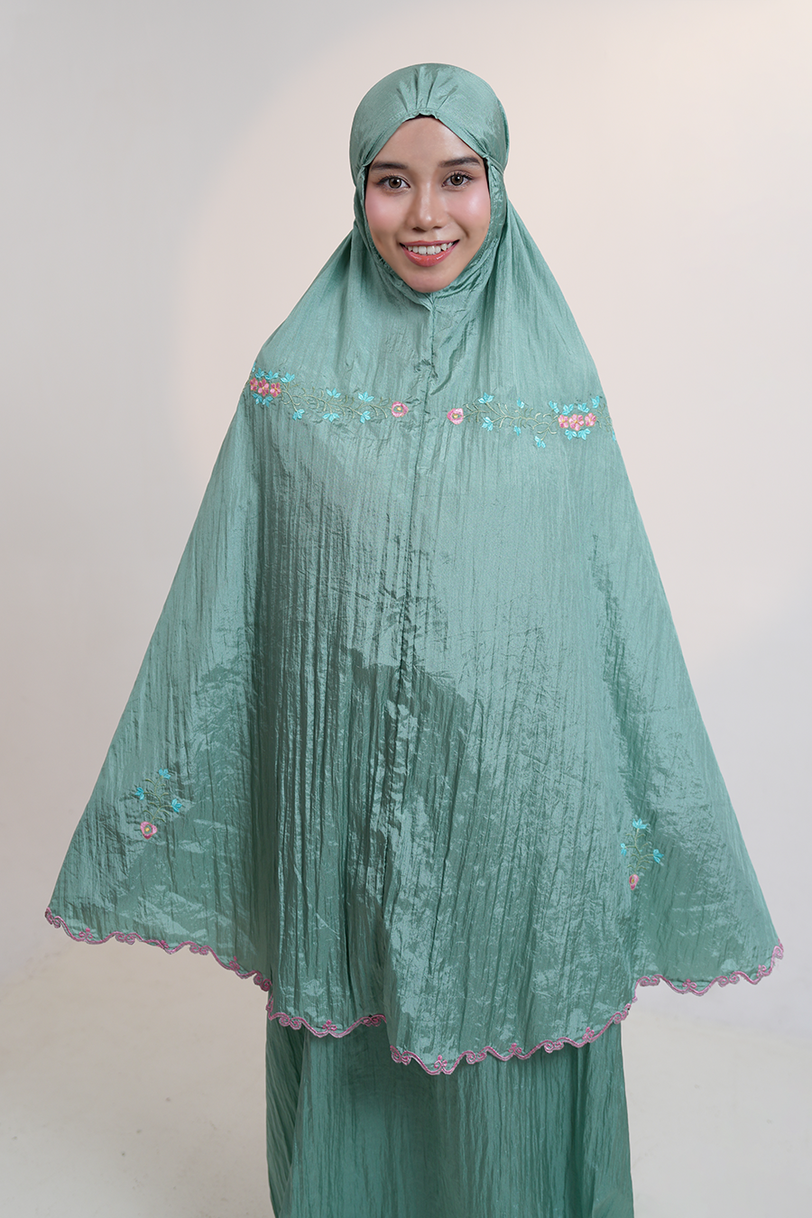 Peony Travel Telekung in Mint Prayer Wear
