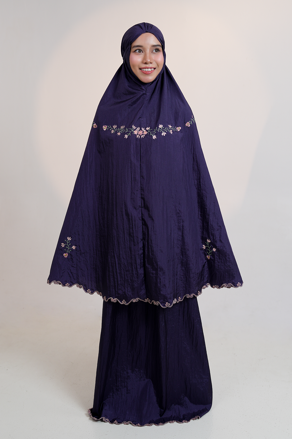 Peony Travel Telekung in Navy Prayer Wear
