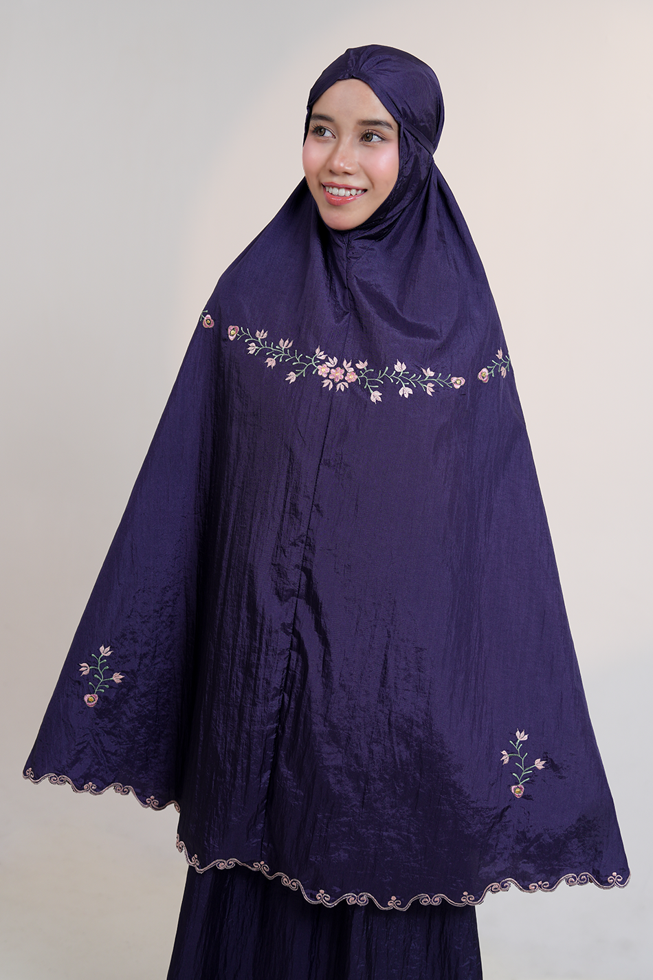 Peony Travel Telekung in Navy Prayer Wear