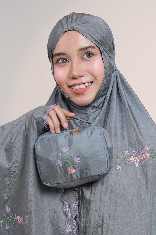Peony Travel Telekung in Grey