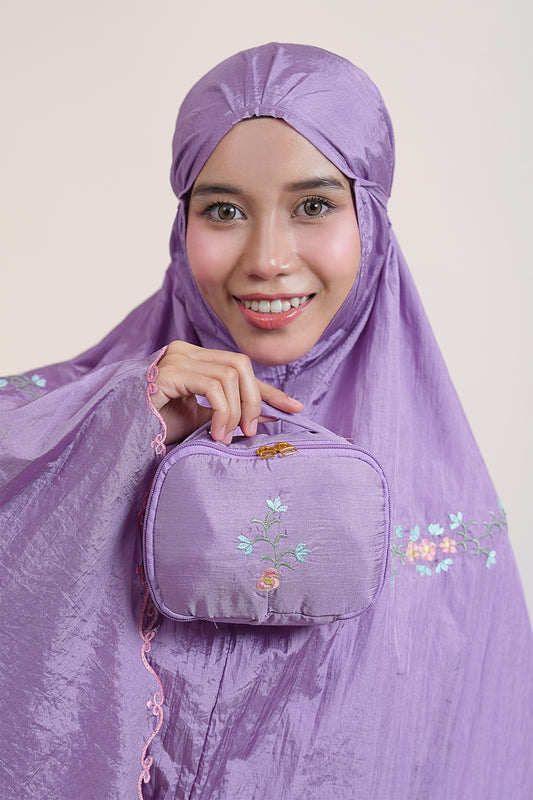 Peony Travel Telekung in Purple